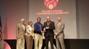 Vincennes Receives IACT Community Achievement Award. Duane Chattin, Cheryl Hacker, Steve Beaman, Mayor Joe Yochum, Andy Myszak